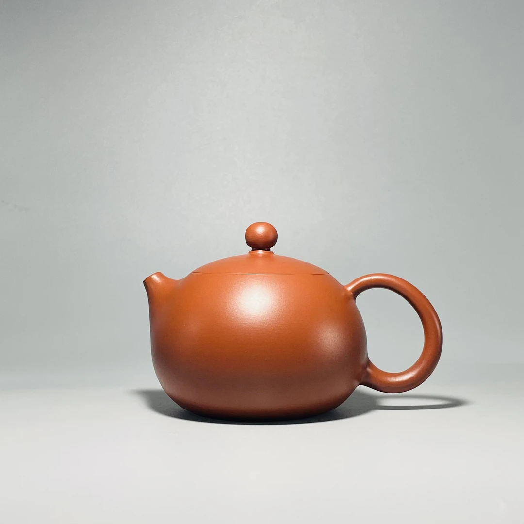 潮州手拉壶全手工手拉胚朱泥壶小容量紫砂壶圆润西施壶工夫泡茶壶