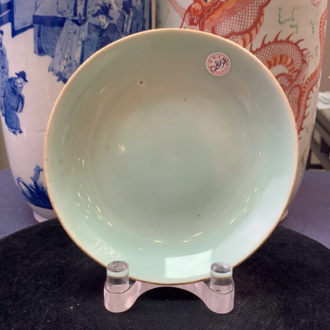 盘12854瓷器—豆青釉赏盘