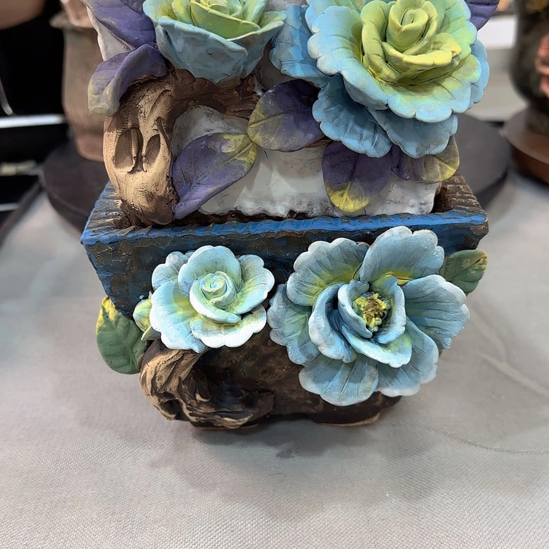 轉***愛青墨花器麦饭石花盆