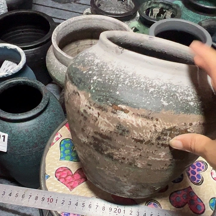 做旧坛子高20口14默认打孔