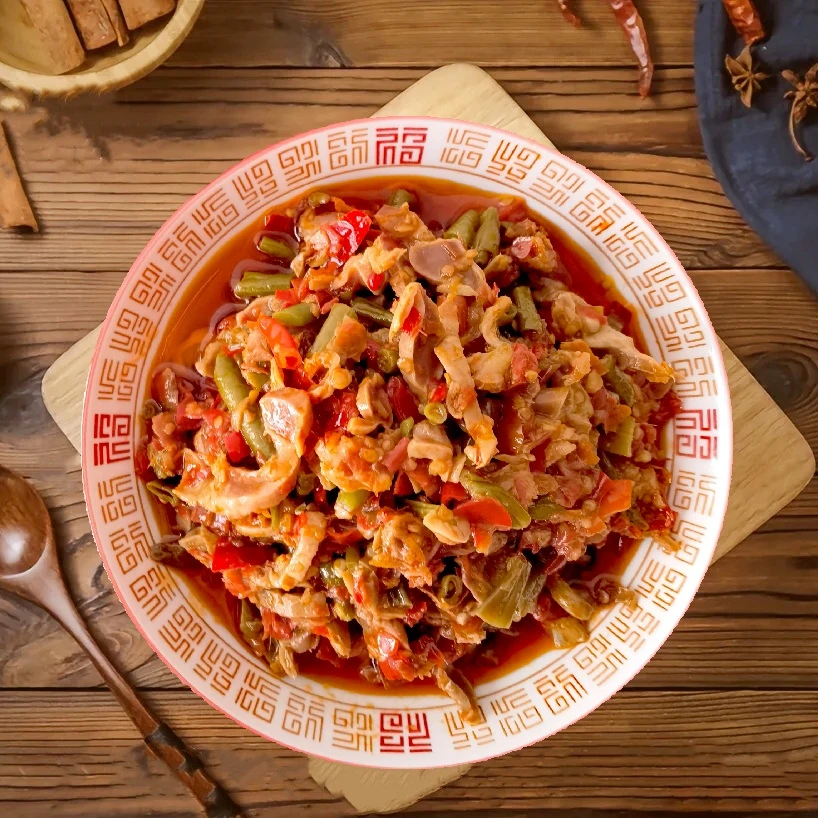 酸辣鸡杂香辣拌饭酱湖南特产开味下饭菜酸豆角辣椒酱即食瓶装238g