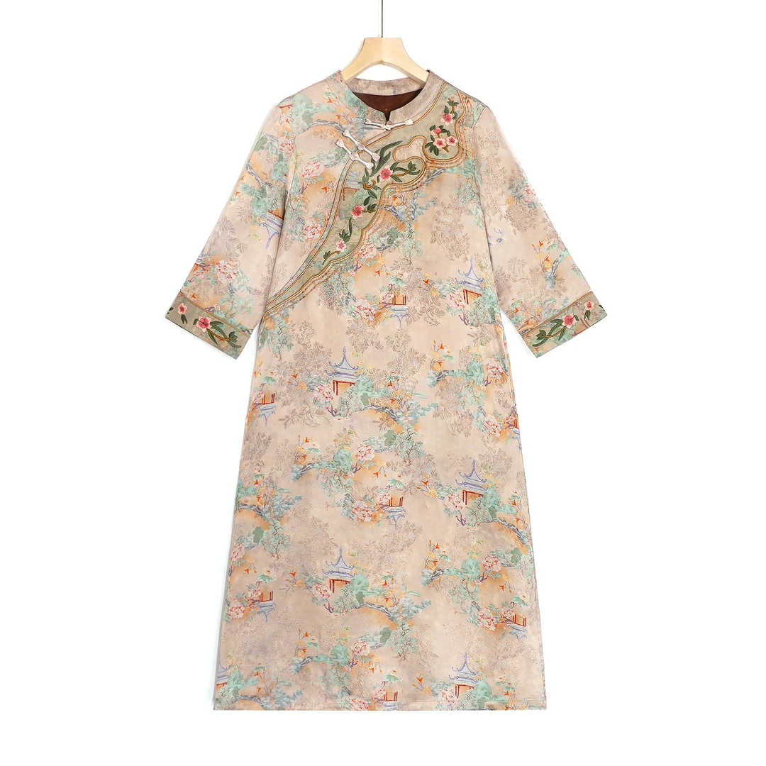 （亭台楼阁）连衣裙改良中式春夏季女装宽松连衣裙 FS2412137