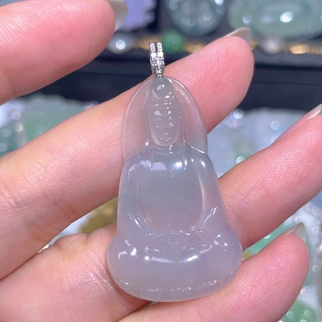 颈饰18K金镶嵌翡翠翡翠
