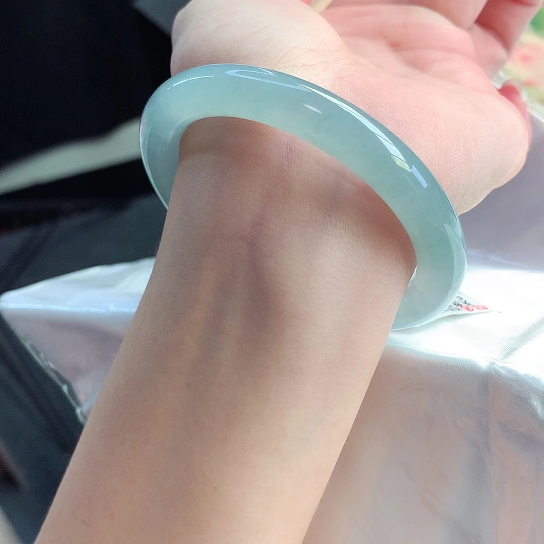 未镶嵌手镯翡翠天然A货翡翠56/57冰蓝条捡漏款