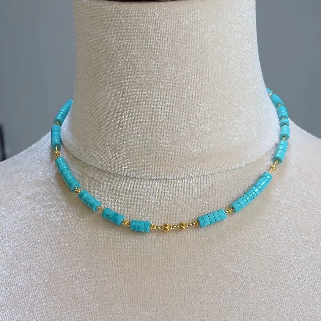 绿松石18K金镶嵌珠宝奇石5