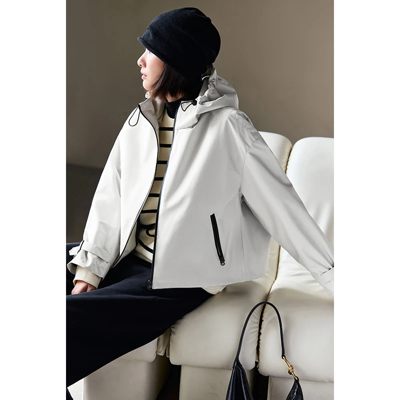 CLOUDSPACE/云上生活「自由吸氧」连帽抽绳短款防风运动休闲外套