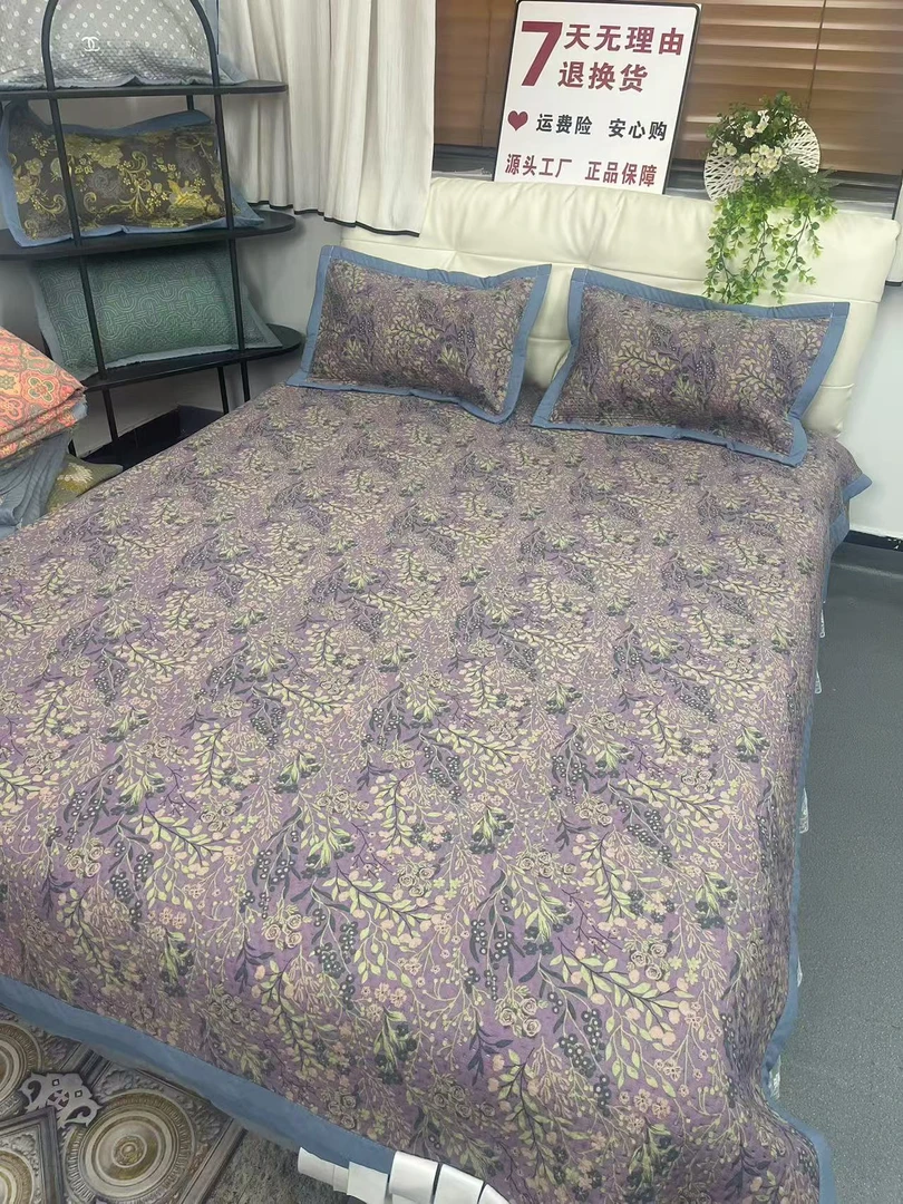 爆款双层沙水洗斜纹棉高品质防滑工艺双面水洗四季款A类轻奢床盖