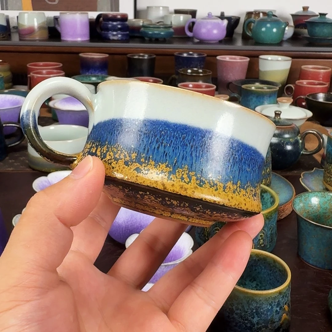 蓝山水马克杯咖啡杯