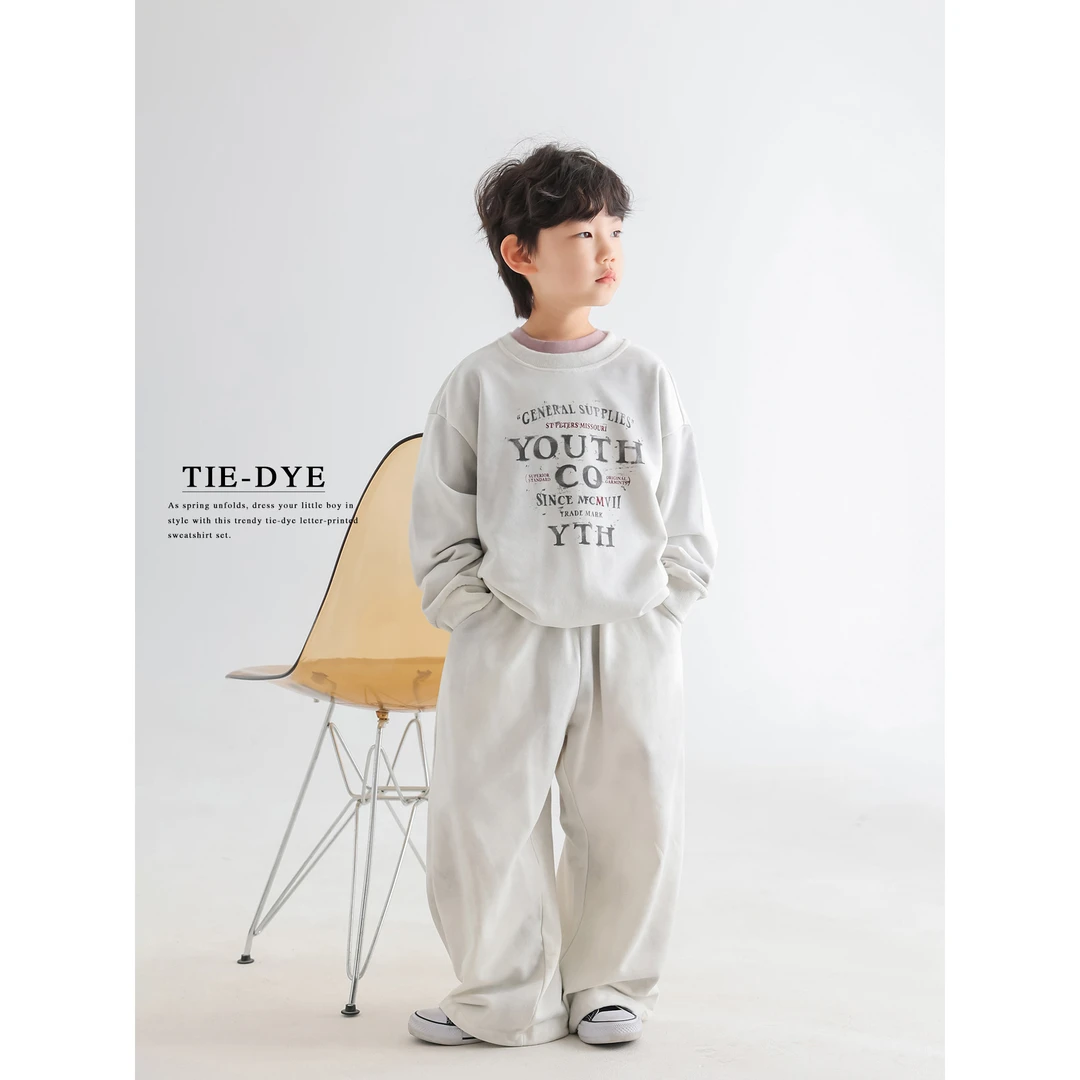 in 爱：mp25春季男童扎染运动套装潮韩版儿童休闲运动两件套5070