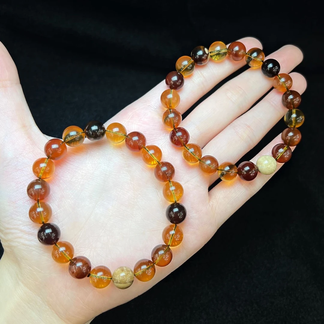 【小宝珠宝】18  T4075-琥珀多宝单圈手串-多样性发一件-9mm