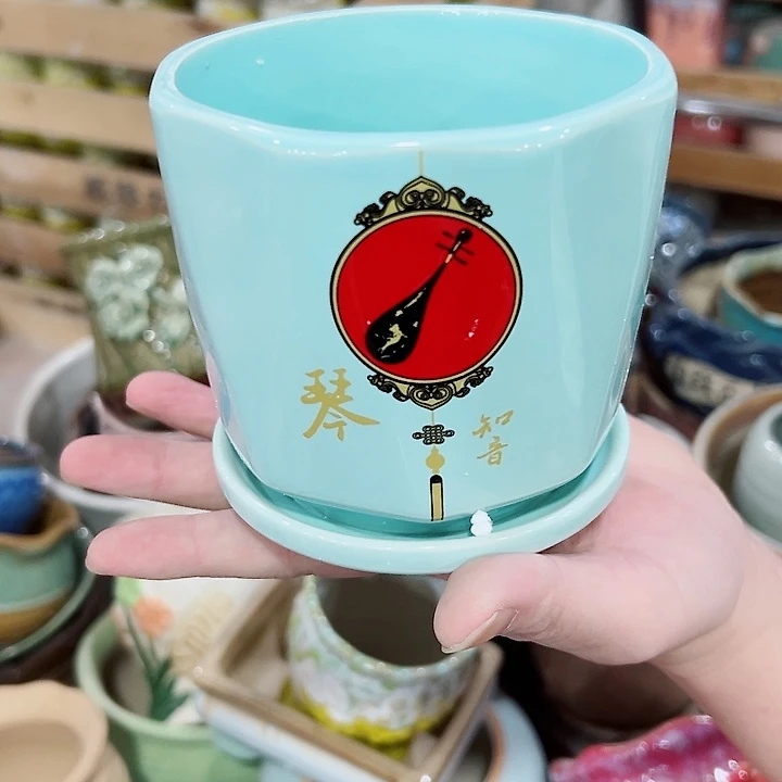 有孔.凑满10元发货多肉陶瓷花盆！