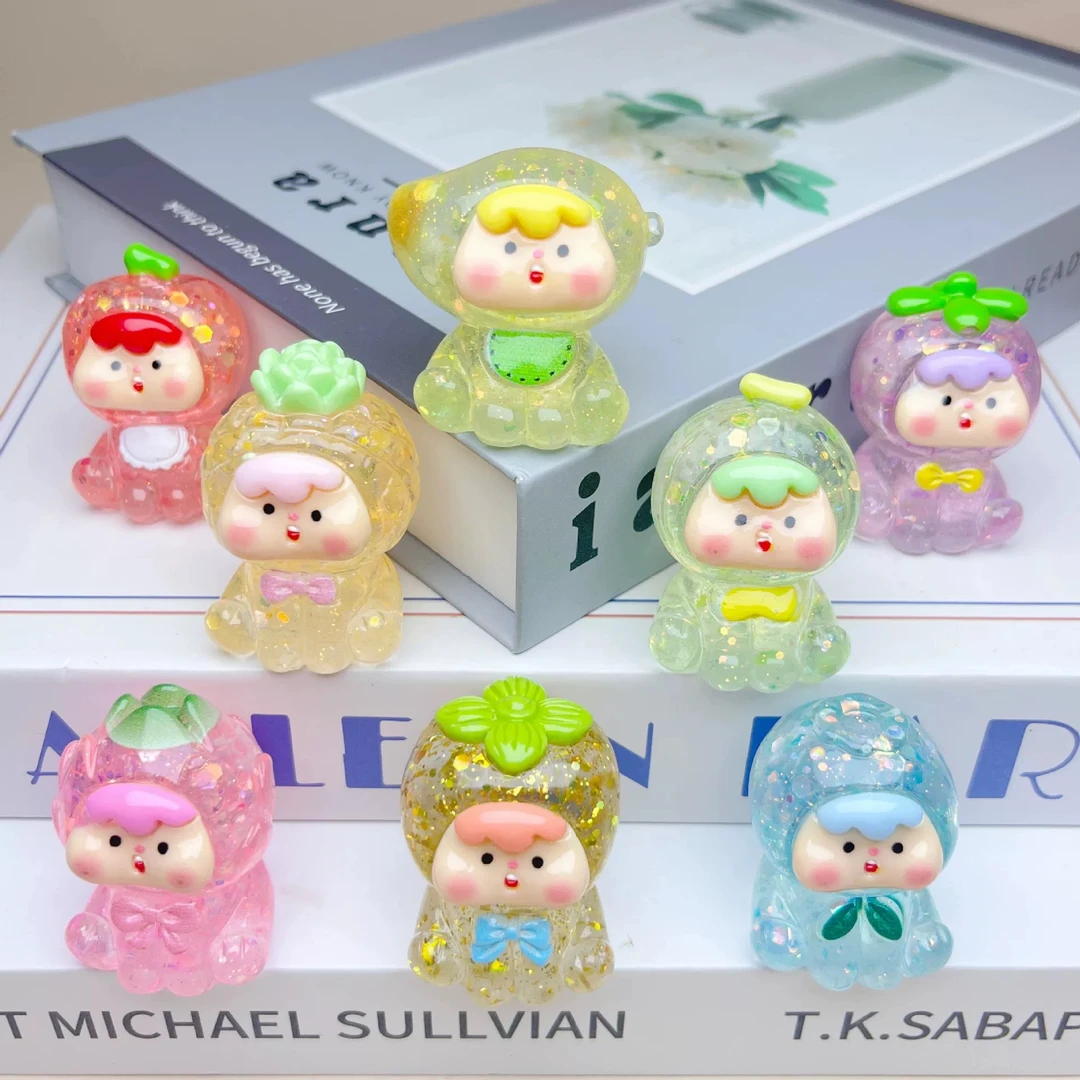mini水果崽崽萌粒公仔桌面摆件diy树脂配件