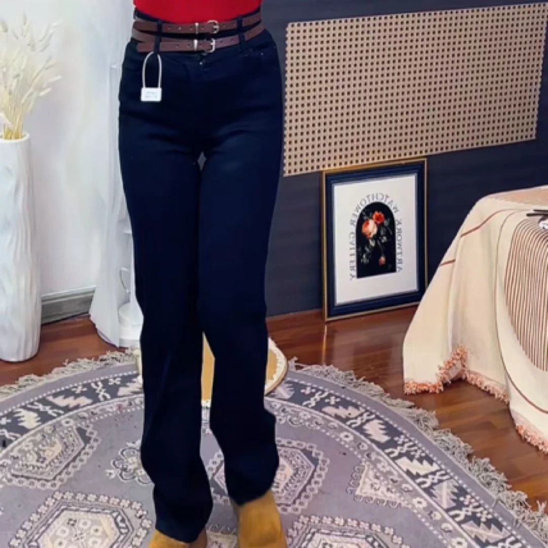 丑女新款双皮带裤子