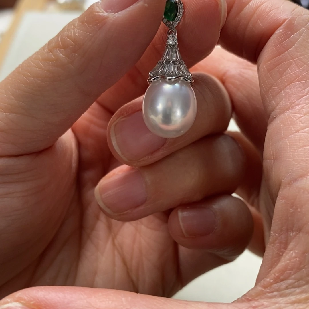 海水珍珠颈饰银S925镶嵌