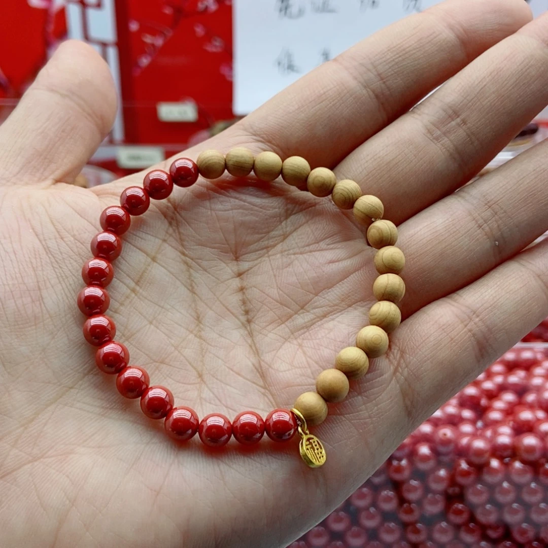 天然辰砂帝王砂6mm手链