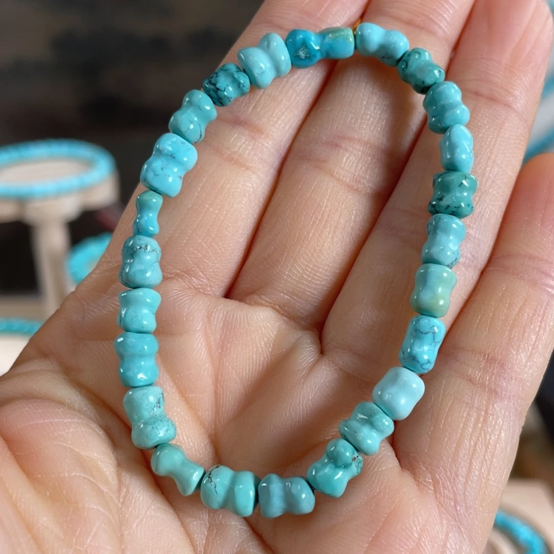 绿松石未镶嵌套链瓷釉级节节高手串