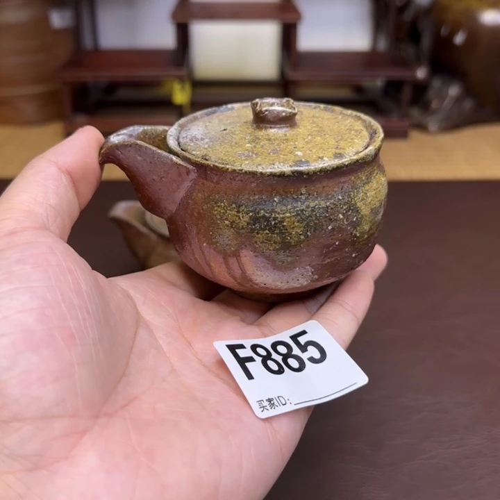 备前烧作品土器宝瓶，开盖粘窑