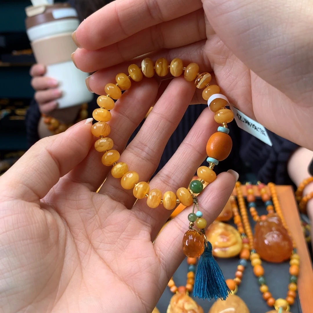 蜜蜡未镶嵌手串天然