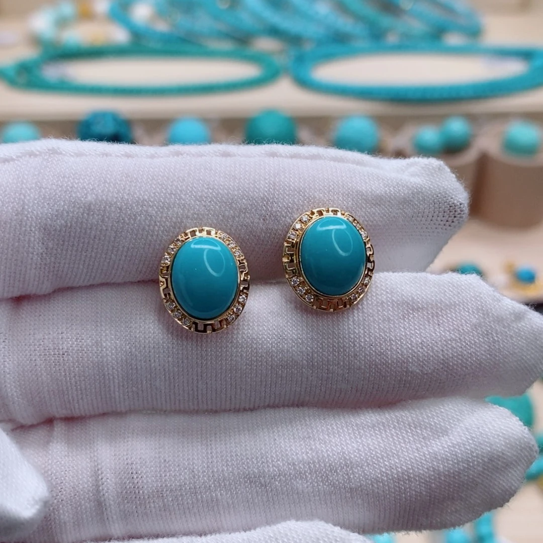 绿松石珠宝奇石18K金镶嵌