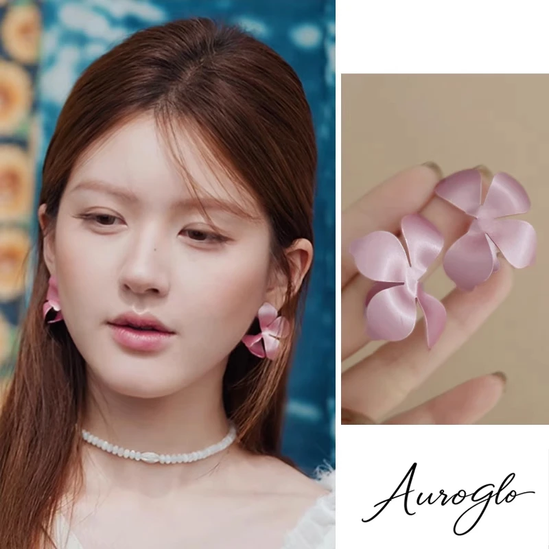 合金耳饰 许我耀眼许妍赵露思同款耳环银针花卉耳饰小众耳钉