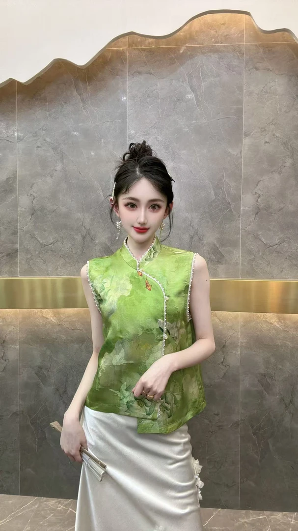 3791新国潮荷花吊坠夏季马甲