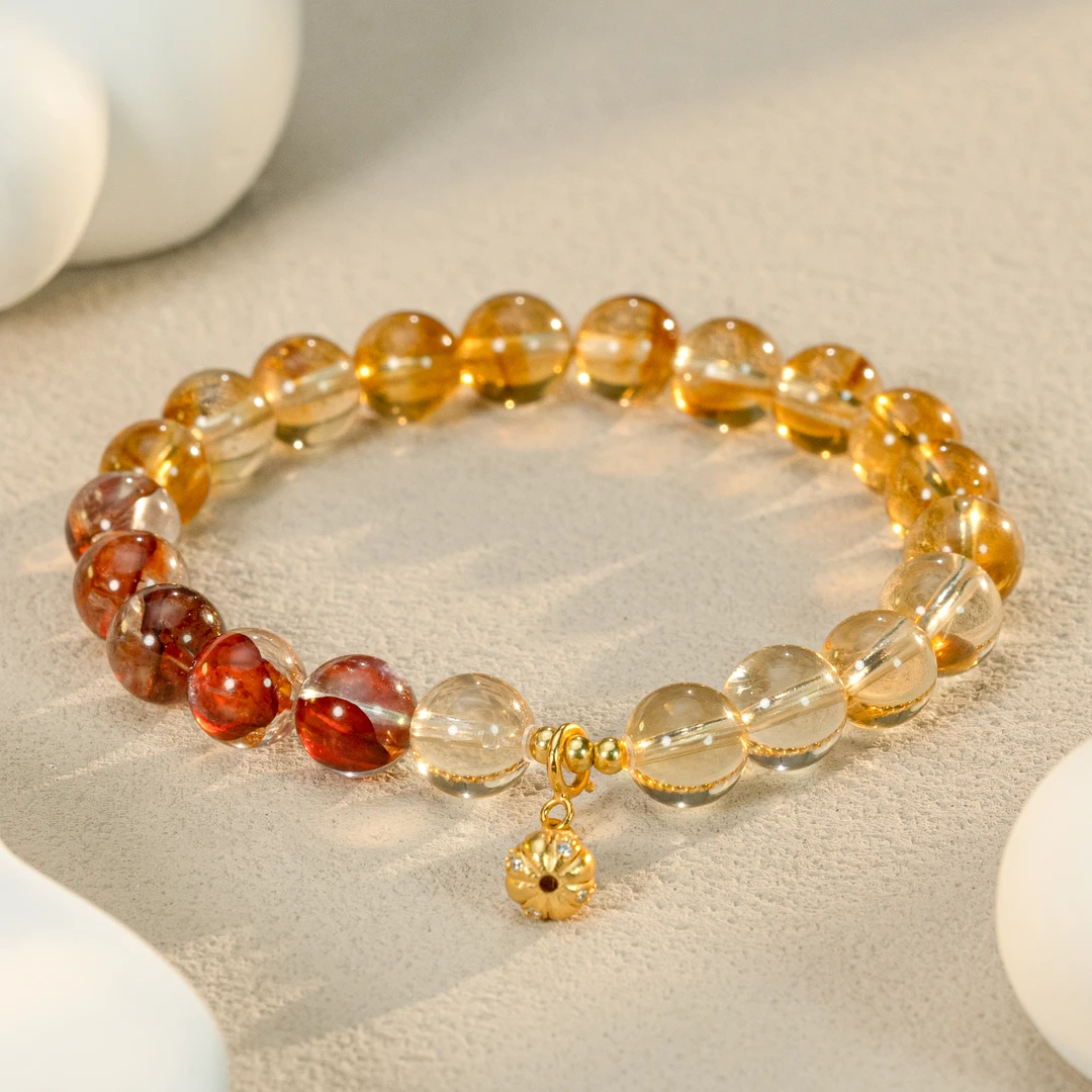 【福禄盈门】天然黄水晶黄塔晶手串2500211（天然珠宝多样性发其一)