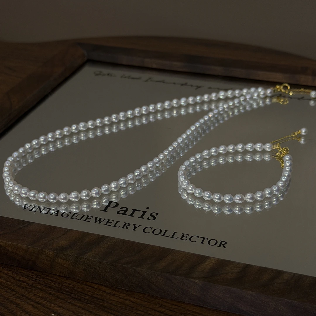 【月亮说】天然珍珠极光粉光珍珠巨亮近圆天女粉淡水珍珠L1449