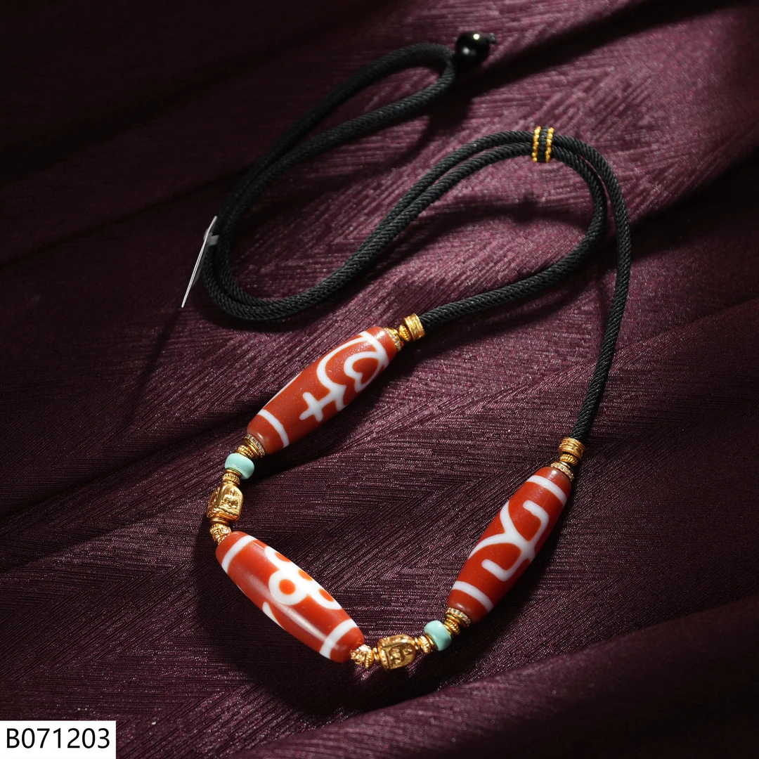 【老掌柜】多宝红肉天珠玛瑙项链/B071203