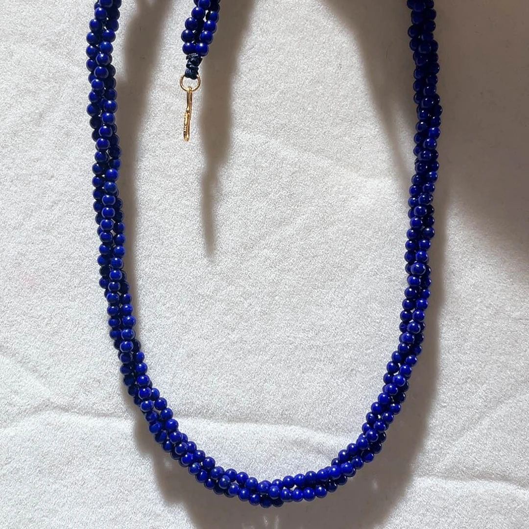 青金石18K金镶嵌颈饰大气款