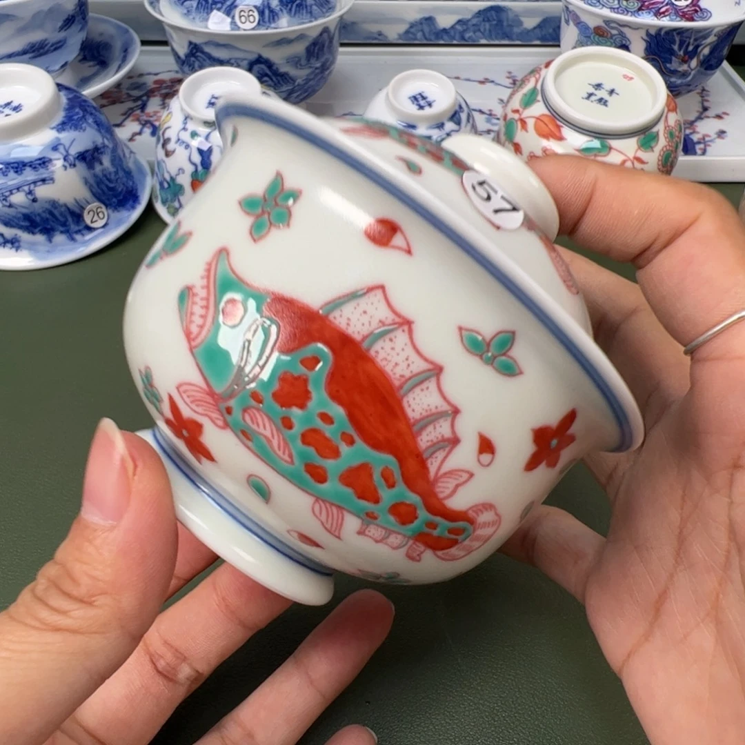 陶瓷景德镇纯手工纯手绘茶具木木57