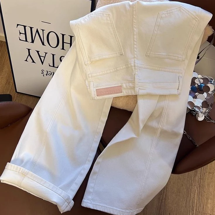 【送腰带+运费险】牛仔裤女夏季薄款2025高腰显瘦宽松设计感拖地感