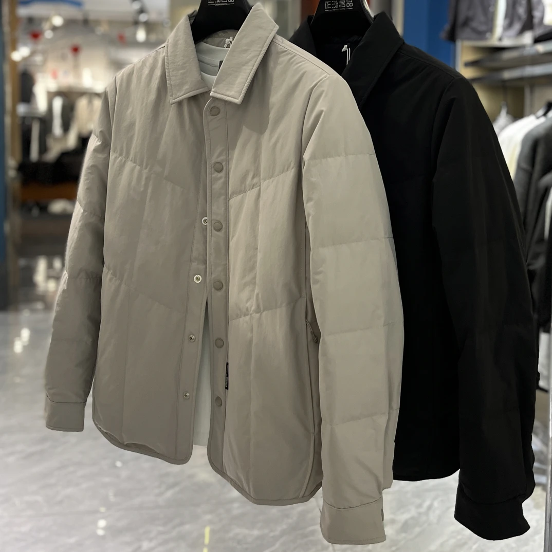 2025年新款90绒薄衬衣式羽绒服冬季潮流百搭保暖外套