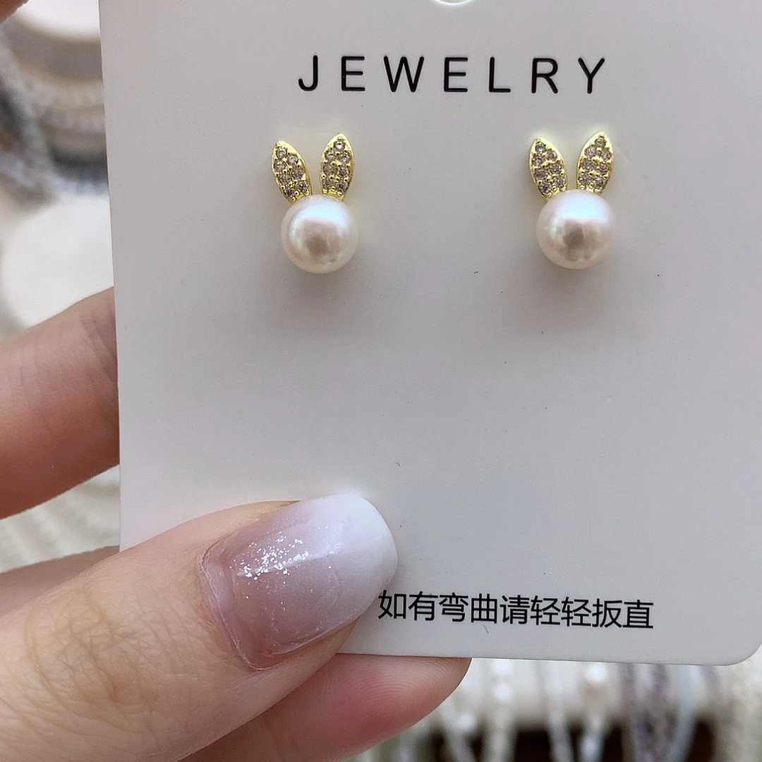 淡水珍珠耳饰银S925镶嵌
