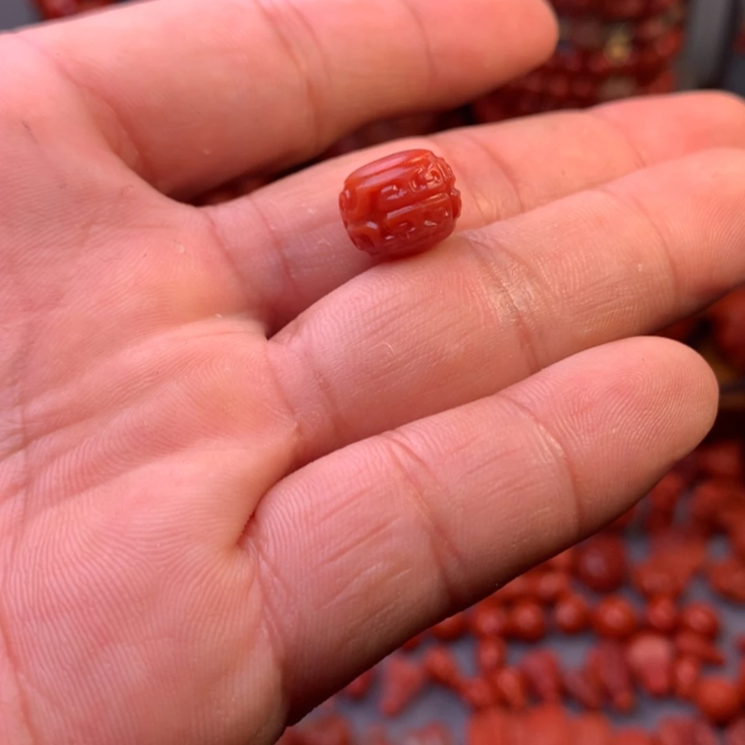 【闪购商品】南红玛瑙瓦西精工博古老型珠卡12m m未镶嵌