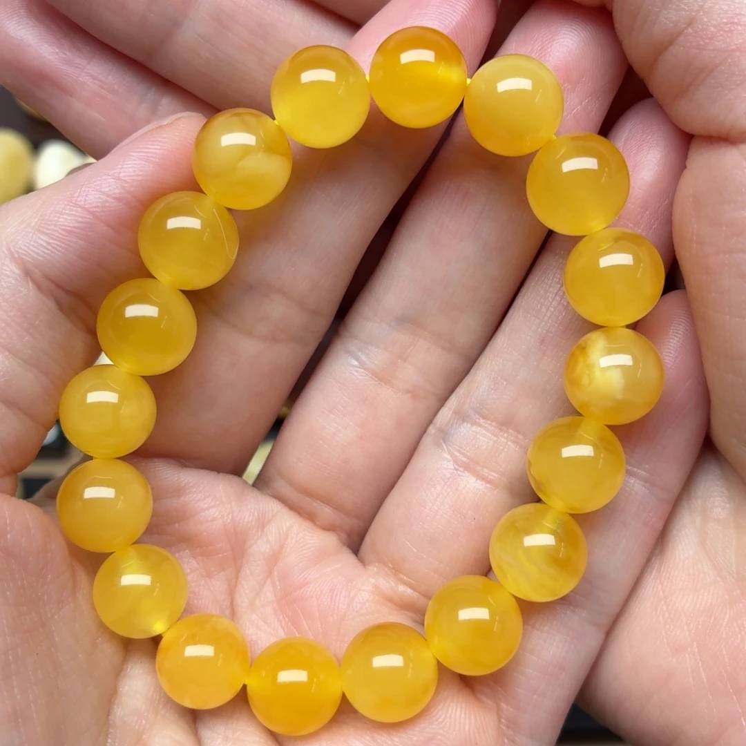 蜜蜡未镶嵌裸石蜜蜡卡10+圆珠串