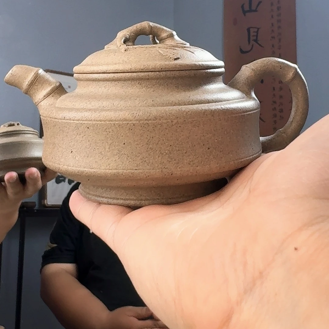 茶壶紫砂青段双线竹鼓