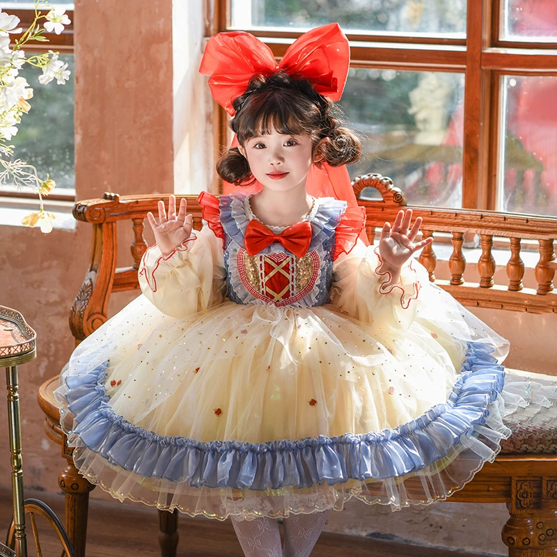 女童春季新款白雪公主裙 2025儿童春装洛丽塔童话蓬蓬裙连衣裙子
