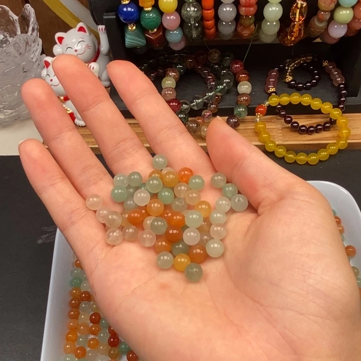 未镶嵌卡6金丝玉100个玛瑙/玉髓