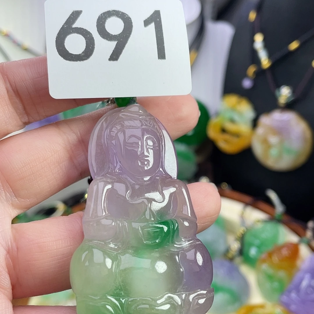 翡翠未镶嵌吊坠(赠链)