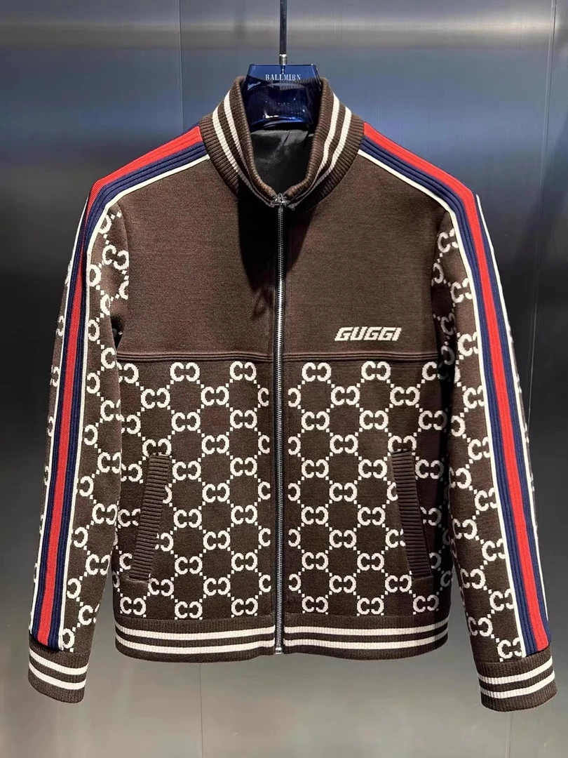 冬季新款欧货男拼接提花休闲百搭立领夹克轻奢修身外套JK5093