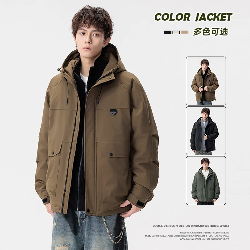 380斤冬季男士加肥加大码男装休闲棉衣棉服肥胖子潮流工装夹克装