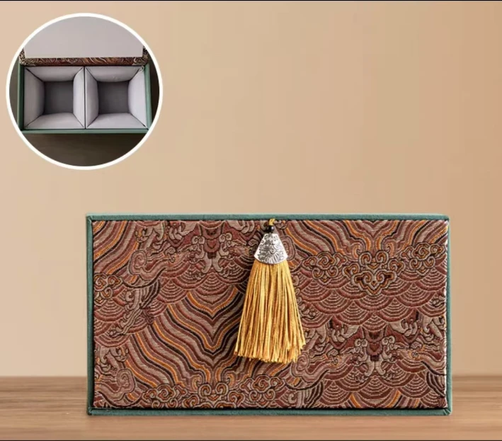 绿【流苏】对杯礼盒（适用碗杯）