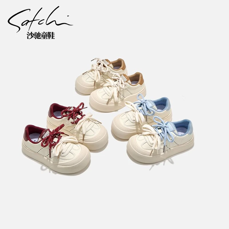 沙驰2025春秋软底童鞋时尚百搭低帮男女童板鞋25014