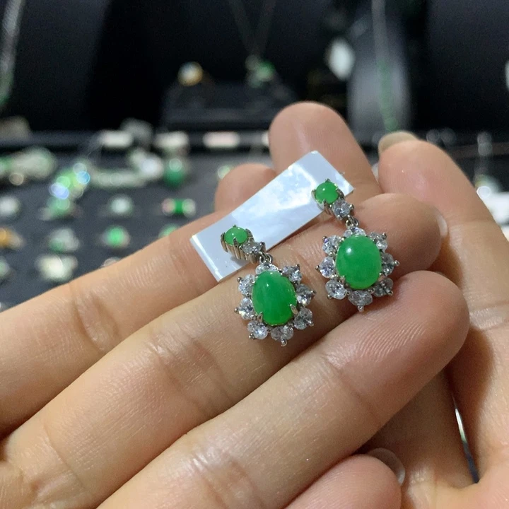 翡翠银S925镶嵌戒指