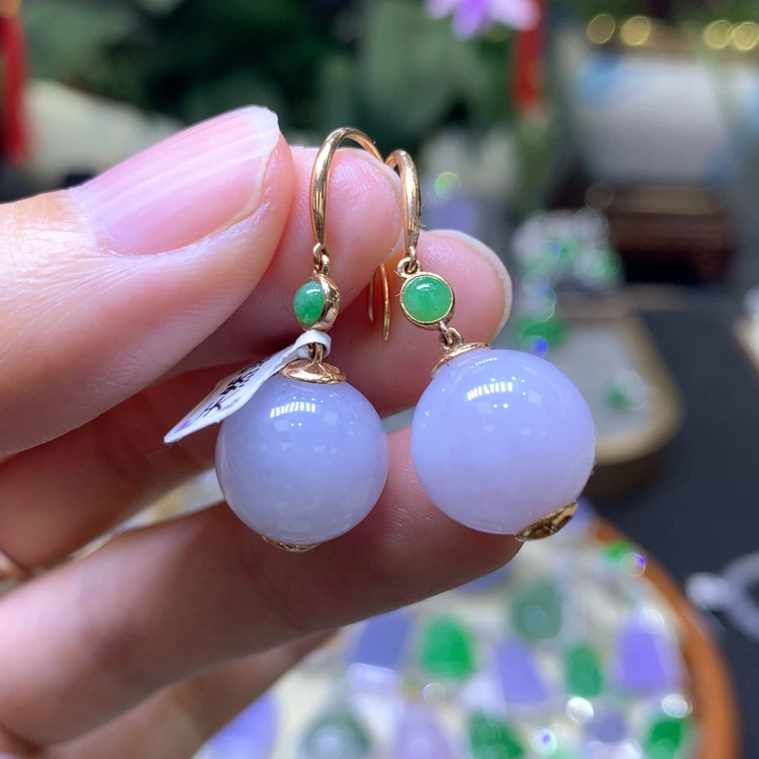 翡翠18K金镶嵌颈饰翡翠吊坠项链