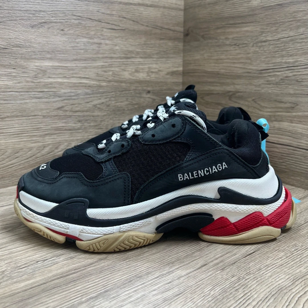 90新 Balenciaga/巴黎世家 黑红老爹鞋 42码/9新/无配件fg