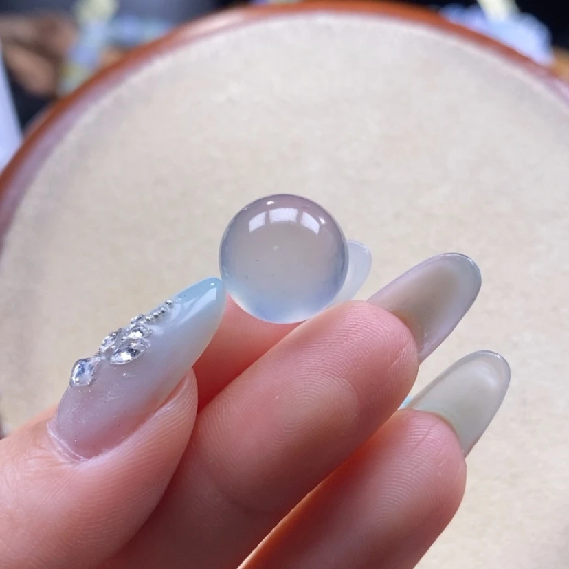 【闪购商品】翡翠未镶嵌颈饰翡翠玻璃蓝钢珠卡13.6mm