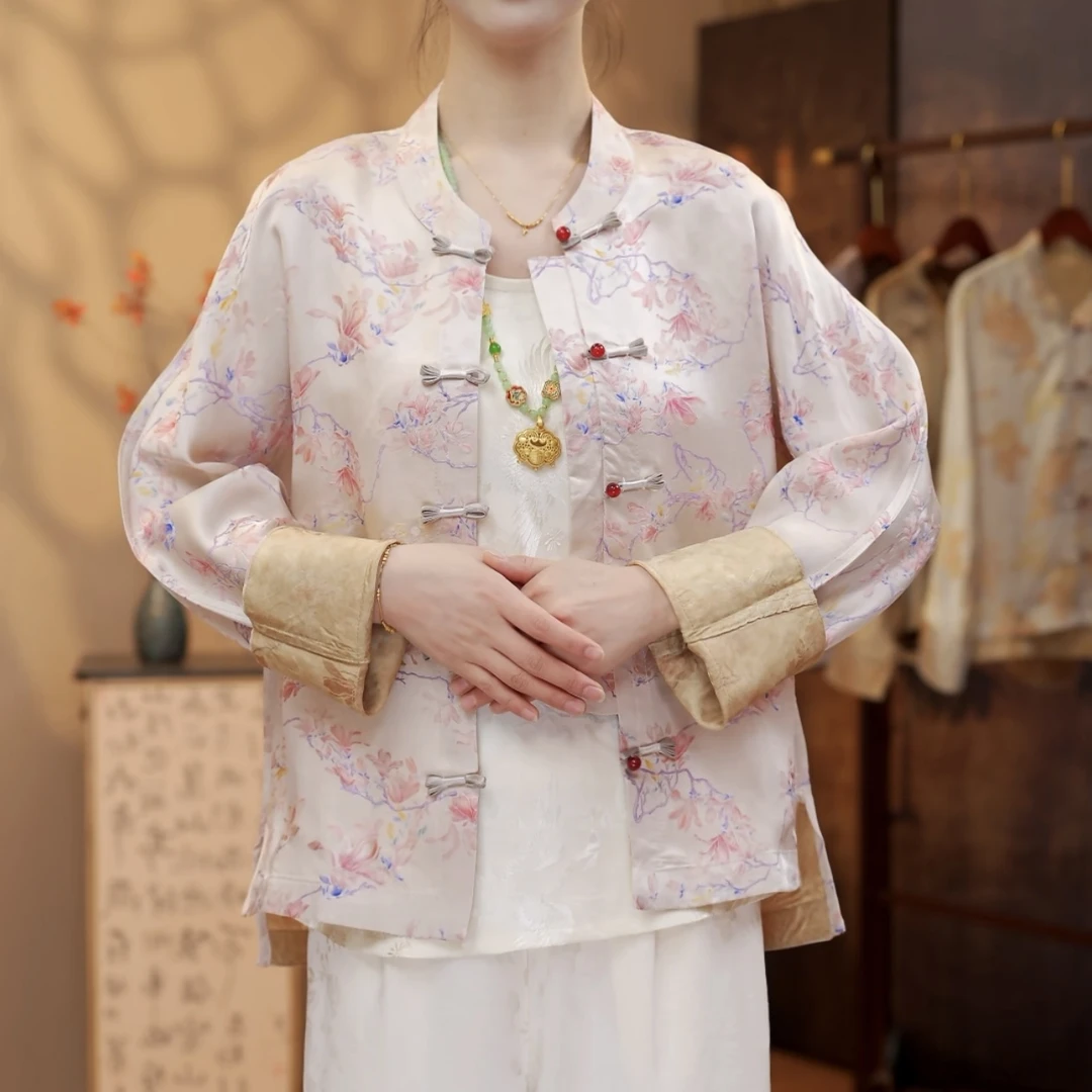 【玉兰-外套】新中式提花国风休闲百搭透气薄外套