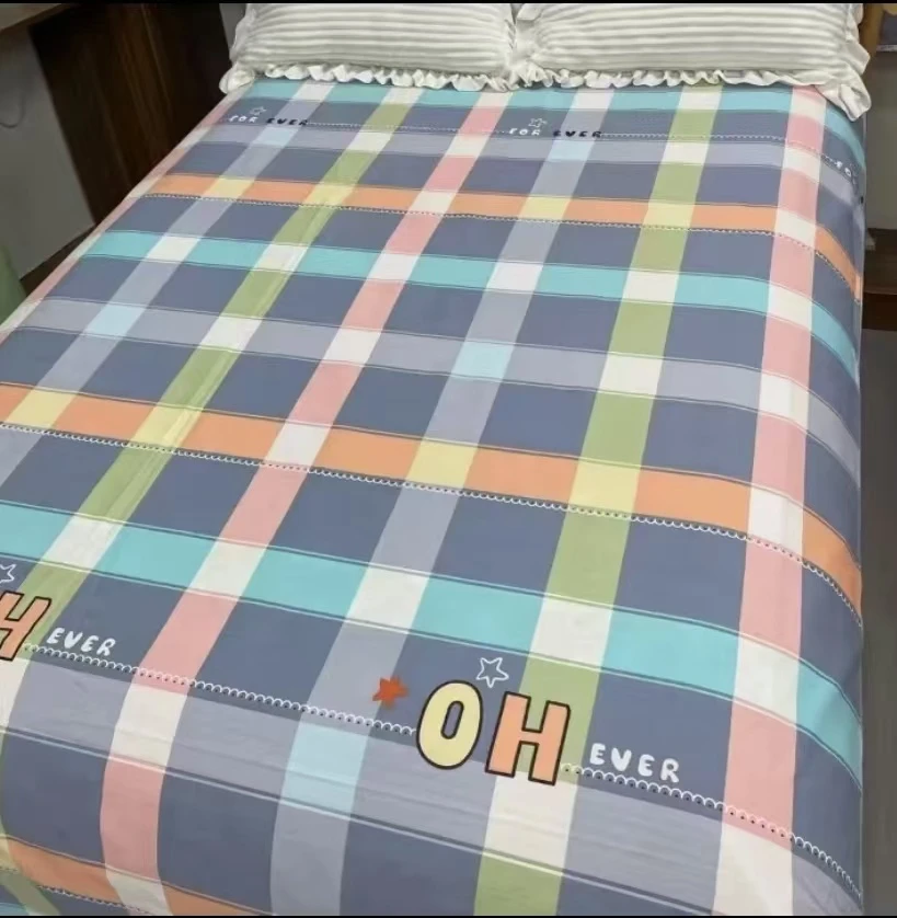 双人床单【新款格子】尺寸2*2.3米秋冬季加密加厚斜纹