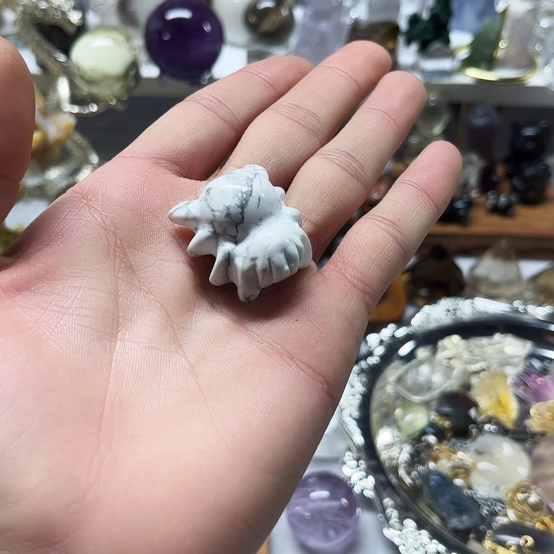 珠宝半成品紫晶银S925镶嵌白松石雕刻件小蜘蛛